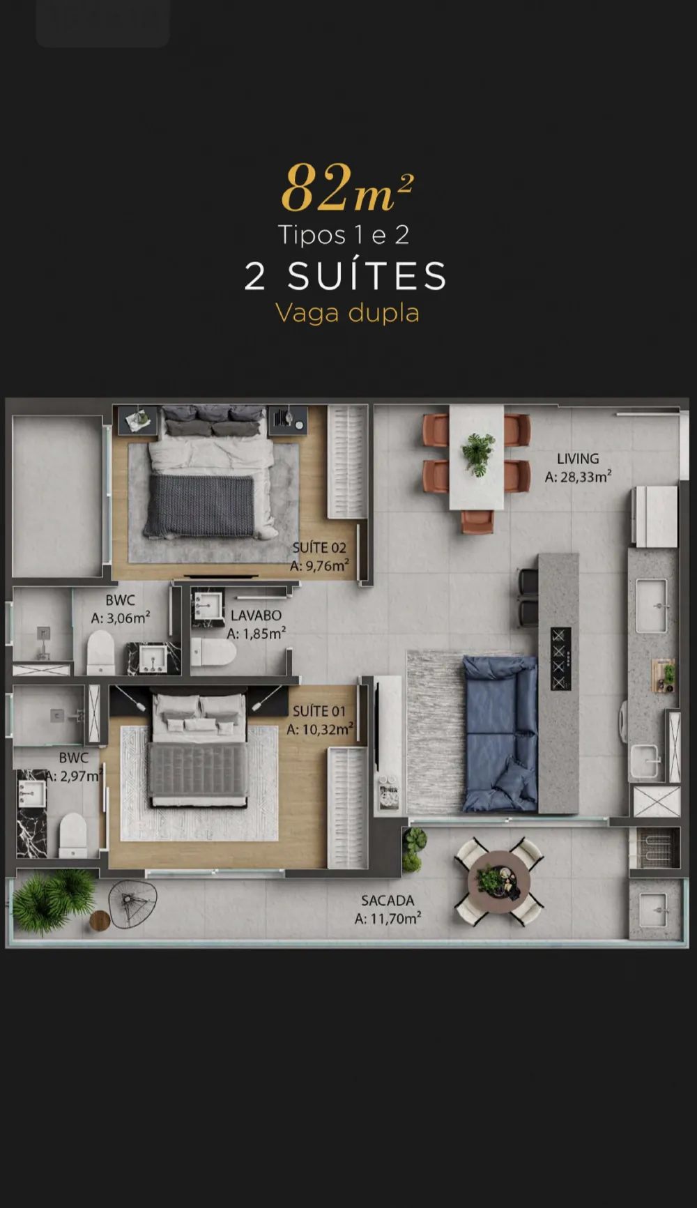 Apartamento 2 quartos para venda no bairro praia brava de itajaí em Itajaí