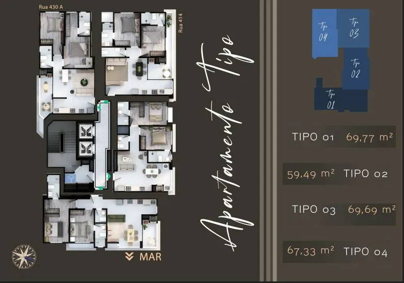 Apartamento 2 quartos para venda no bairro Morretes em Itapema