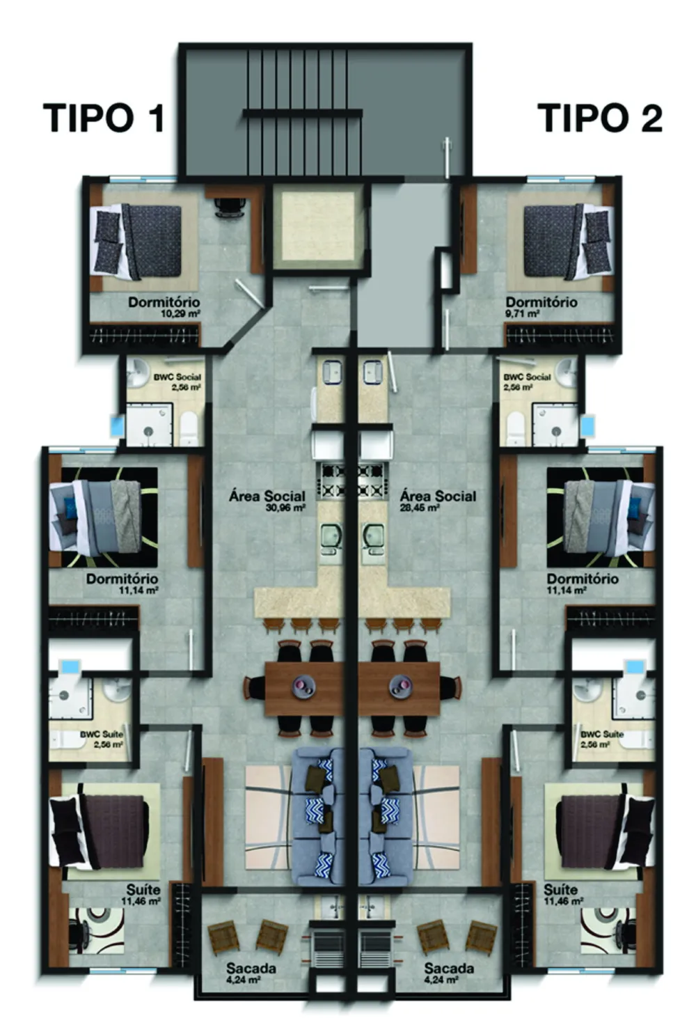 Apartamento moderno e funcional, com excelente padrão de acabamento 